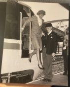 Royalty Princess Diana May 1988 Black And White Photo Of Princess Diana Leaping From The Cab Of A T