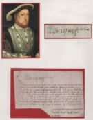 Royalty King Henry Viii 8Th King Of England Signed Document Windsor Castle Sir Andrew Windsor 1513