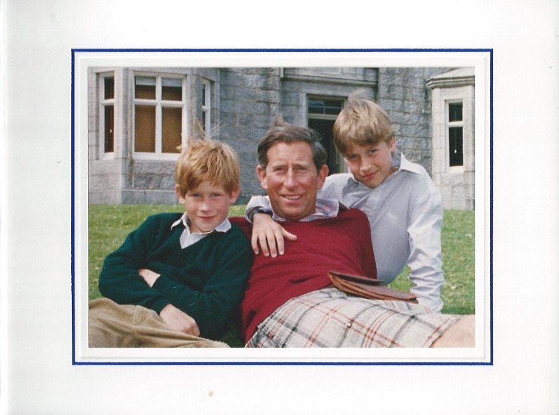 Fine Christmas Card Prince Charles With Prince William & Prince Harry 1993 Fine And Rare Christmas