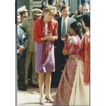 Royalty Original Press Photo Of Princess Diana & Staff Meeting People In India 1992 Fine Colour Pr