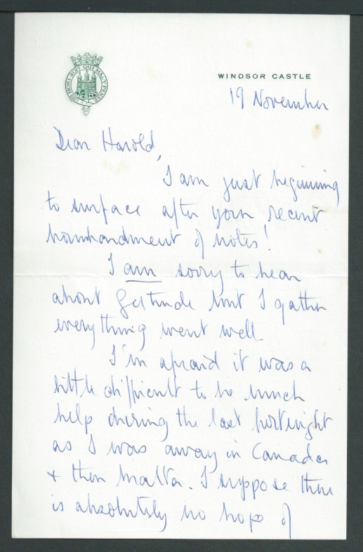 Royalty 1967 Two Page Autograph Letter From H.R.H. Prince Philip, The Duke Of Edinburgh To Si - Image 3 of 4