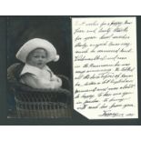 Royalty Imperial Prussian German Baby In Bonnet Photo Postcard Signed Toppsy 1911 Charming Photo...