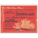 Royalty Poster Advertising Exhibition Model Of 1953 Coronation Coach Canada Coliseum