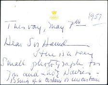 Royalty Duchess Of Windsor (Wallis Simpson) Two Embossed Cards Handwritten In Biro Note From The Duc