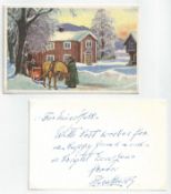 Royalty, Christmas Card From King Haakon Vii Of Norway