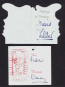 Queen Elizabeth Ii Hand Signed Gift Tags To Andrew Her Second Son From Mummy & Rare To David Signed