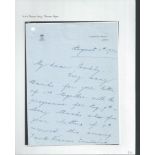 Royalty Princess Mary Princess Royal Letter Harewood House 1950 Fine Letter From Princess Mary, The