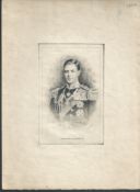 Royalty Rare Original Proof Engraving Of King George Vi In Uniform By Campbell N.Y.