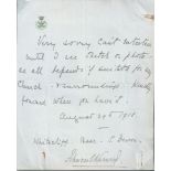 Royalty Fine Handwritten Letter From Lady Frances Warwick Mistress King Edward Vii