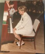 Royalty Princess Diana In Czechoslovakia May 1991 Coloured Photograph Of Princess Diana Sitting At A