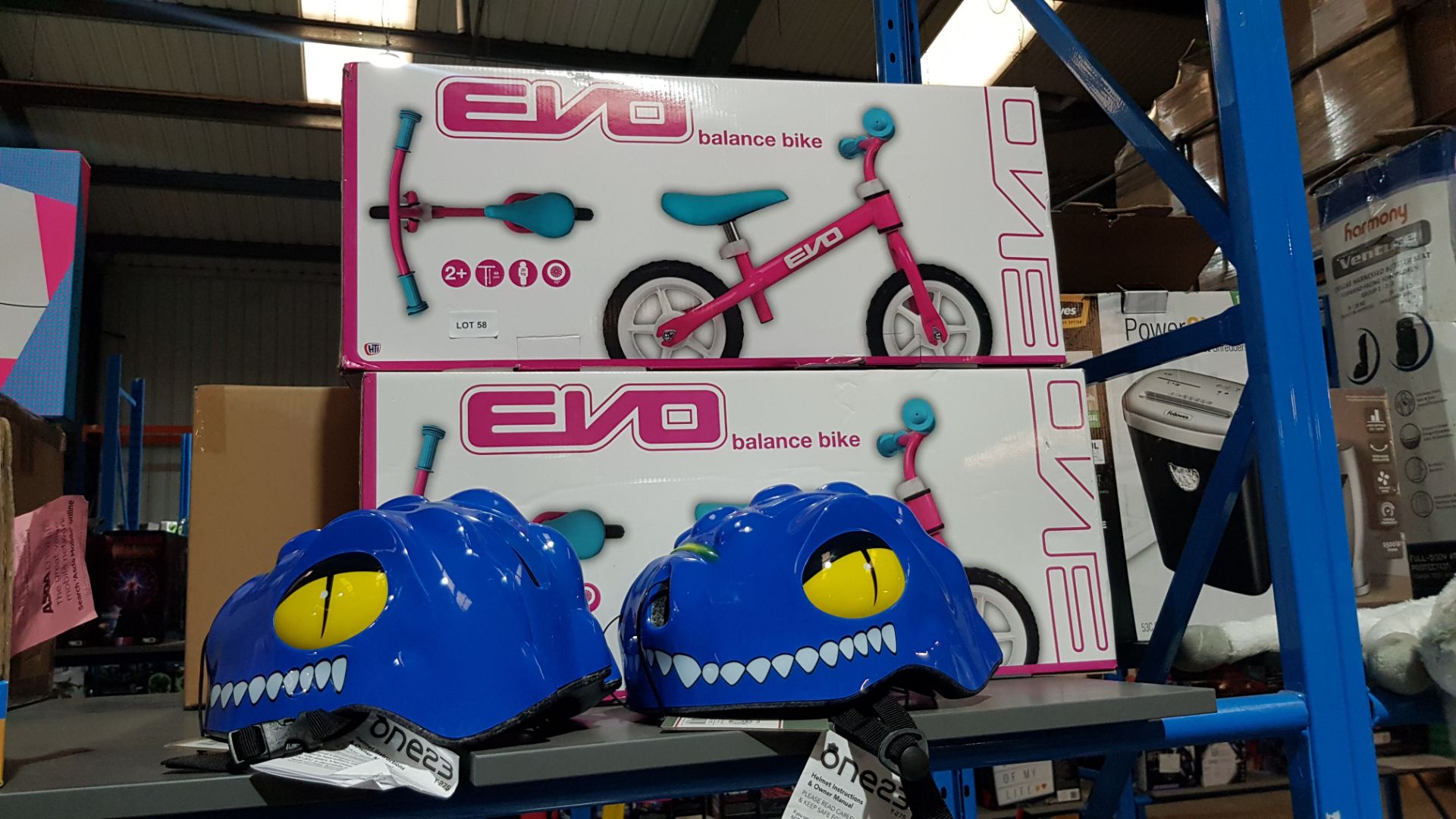 4 Items Ð 2 X Evo Balance Bike & 2 X One23 Kids Helmet