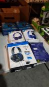 6 Items Ð 2 X Power A Fusion Gaming Headset Sapphire Blue, 1 X Turtle Beach Ear Force PS4 Recon 50P