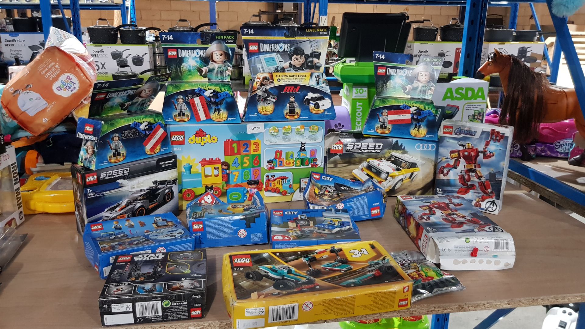 16 Items Ð Mixed Lego To Include Duplo, Dimensions, Speed, Star Wars, City & Avengers