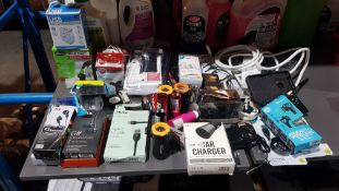 A Quantity Of Mixed Items To Include Kit Car Charger, USB Surge Adaptor Plug, Basics Power AC/D...