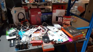 A Large Quantity Of Mixed Electronic Items To Include Mixx Headphones, One For all Amplified Ae...