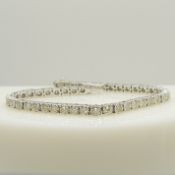 2.00 carat natural diamond-set 18ct white gold line bracelet, boxed.