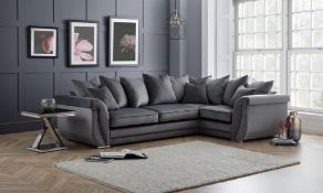 Brand new luxe corner sofa in elephant charcoal