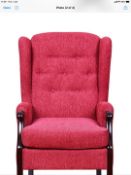 Brand new boxed knuckle arm chair in pomegranite fabric