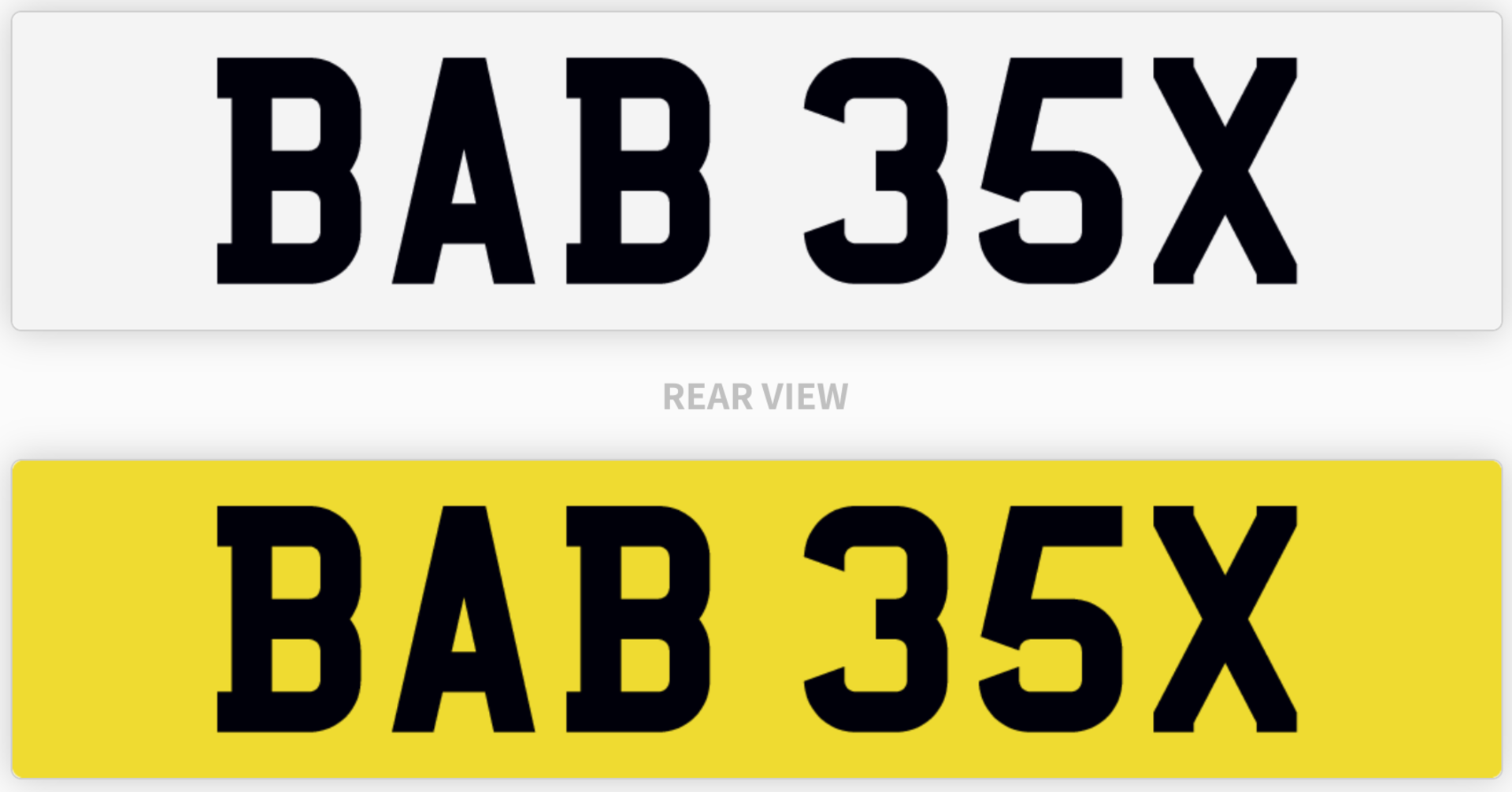 BAB 35X number plate / car registration