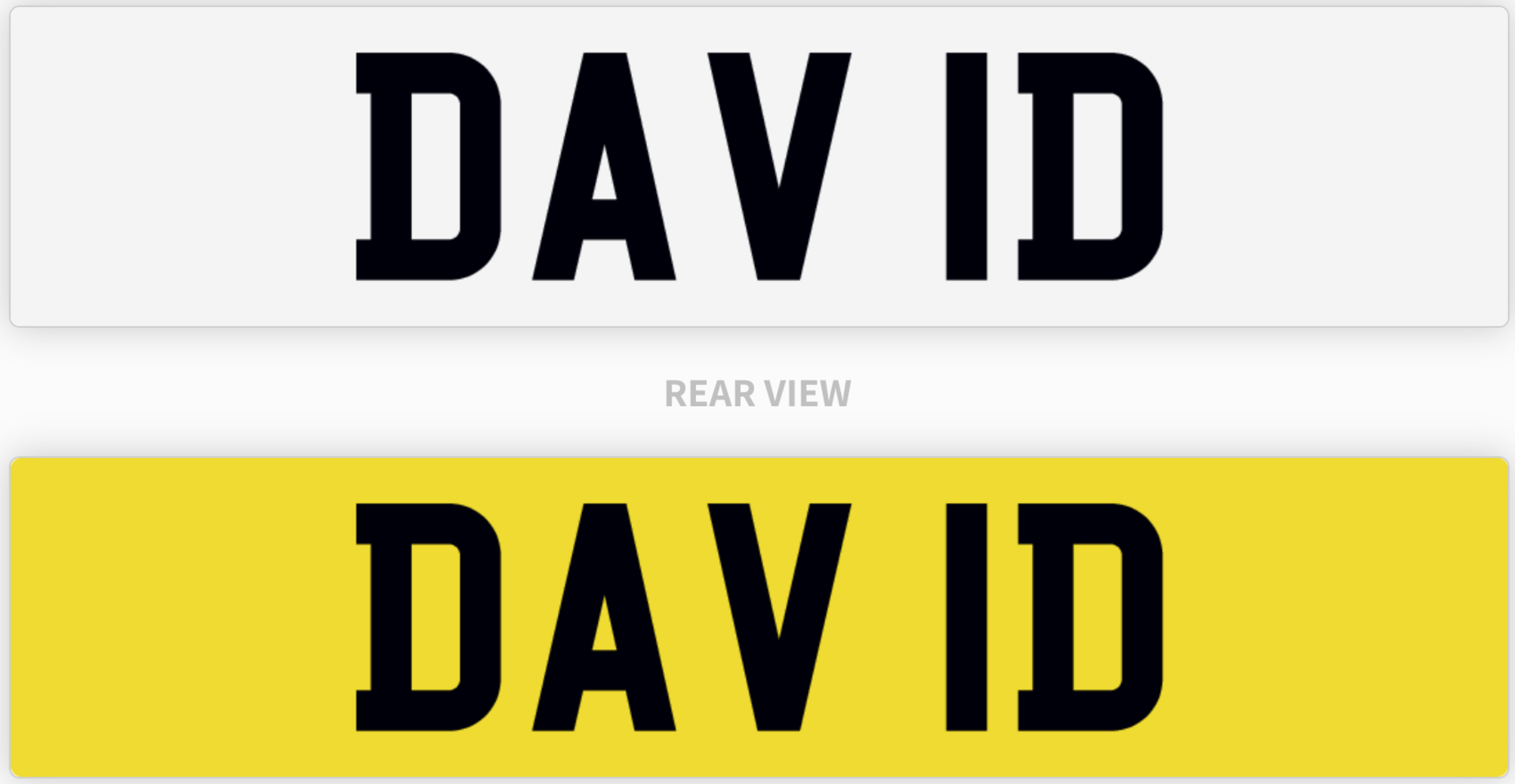 DAV 1D number plate / car registration