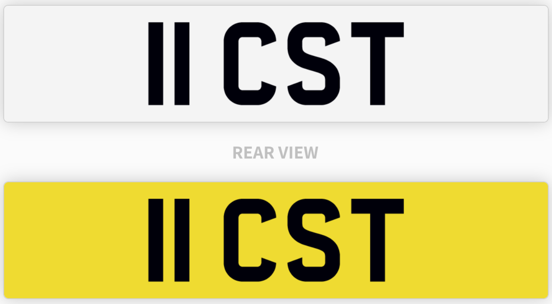 11 CST number plate / car registration