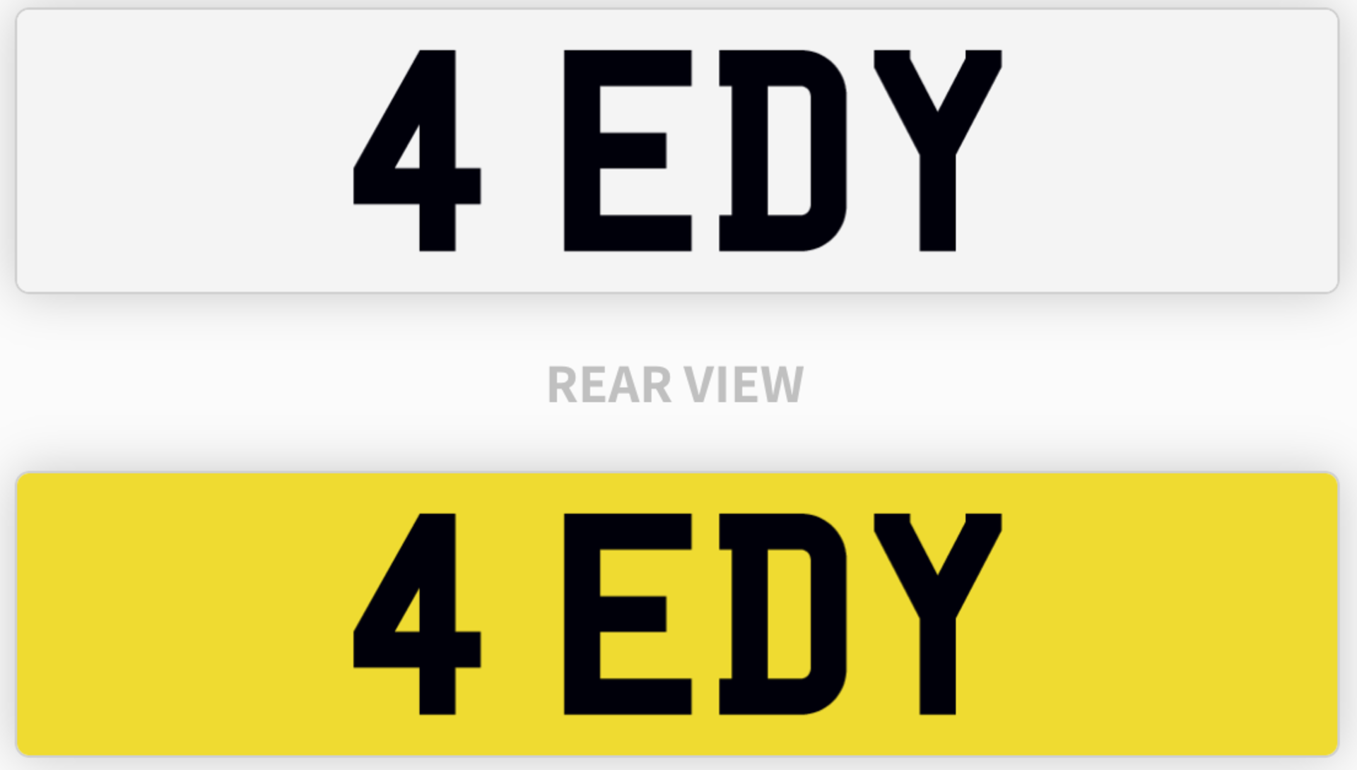 4 EDY number plate / car registration