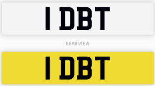 1 DBT number plate / car registration