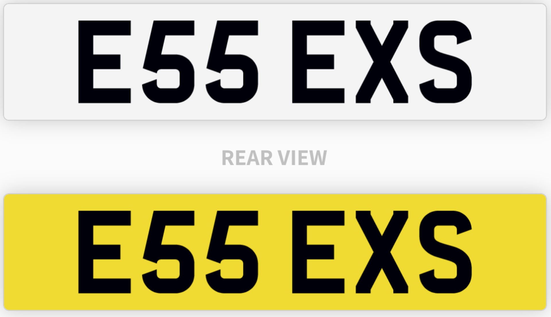 E55 EXS number plate / car registration