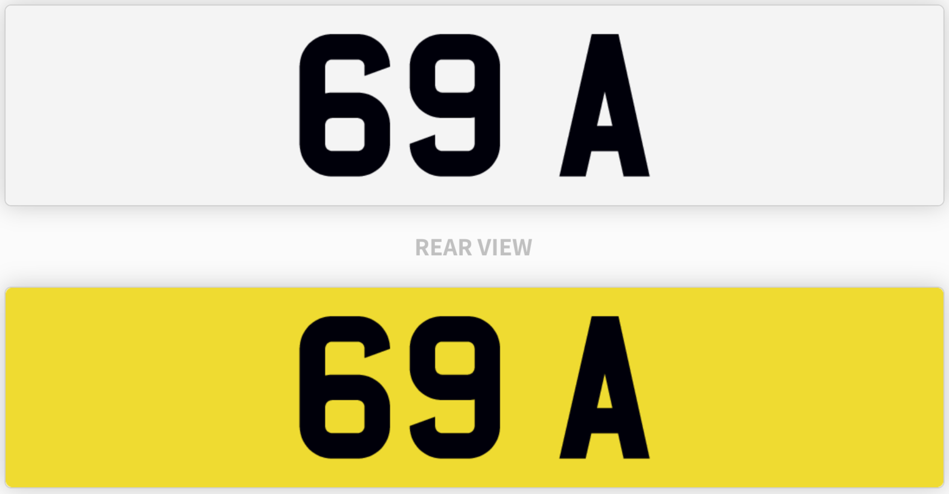 69 A number plate / car registration