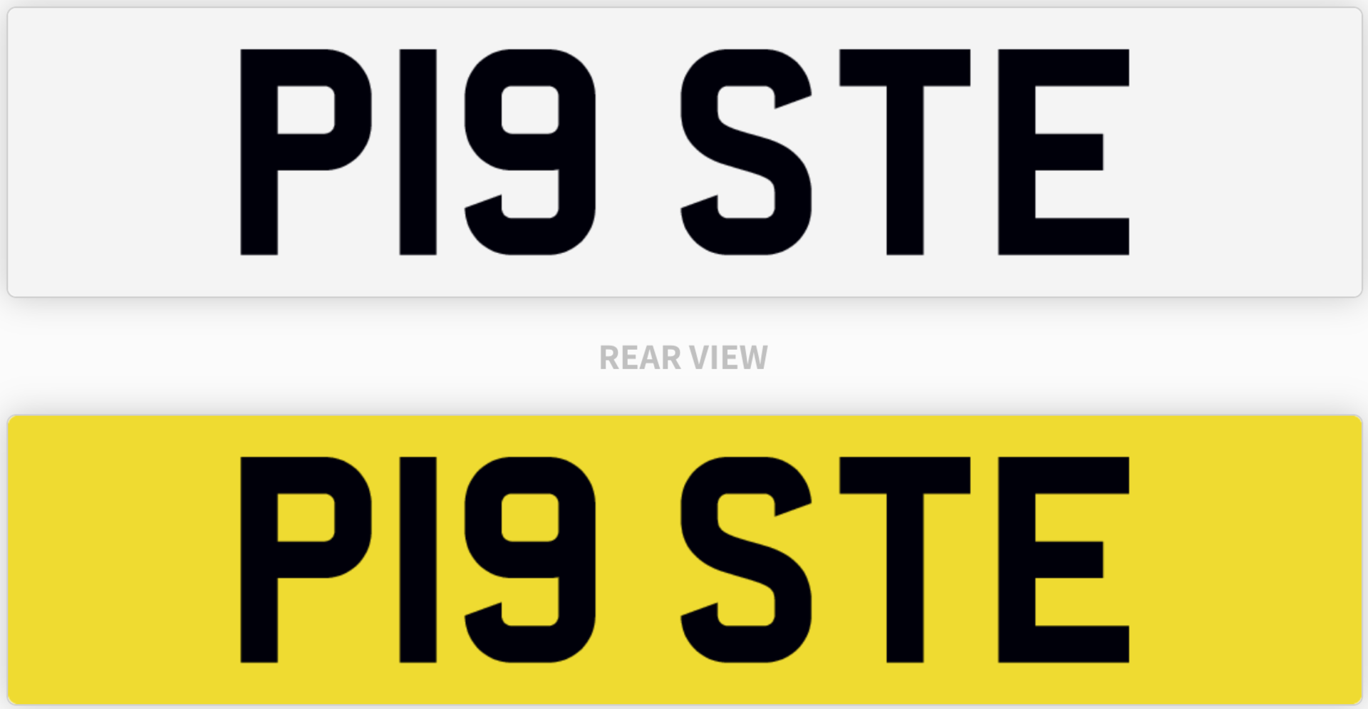 P19 STE number plate/car registration