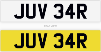 JUV 34R number plate / car registration