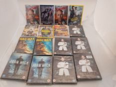 16 x Assorted DVDs to include John Wick, Mad Max, 007 Spectre, D Day, Copout, Divergent Insurg...