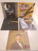 5 x 12" vinyl records to included Pink Floyd, Rock and roll Elvis Presley, Daniel o Donnell,...