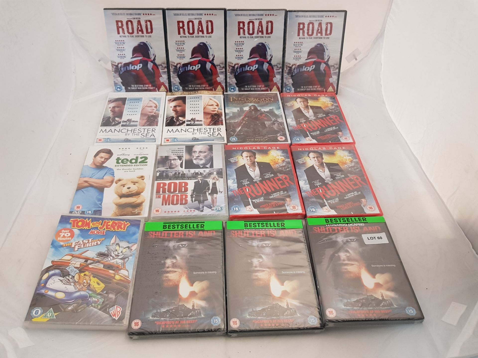 16 x Assorted DVDs to include Ted 2, Rob the Mob, Tom and Jerry, The Runner, Shutter Island, M...