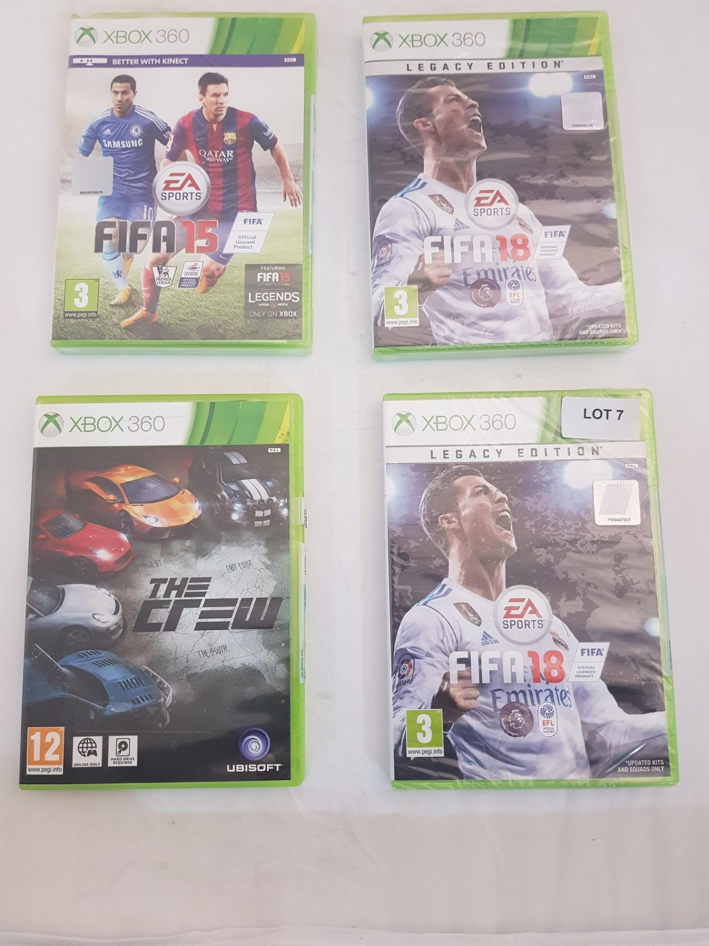 4 x Xbox 360 games to included 2 x FIFA 18, The crew and FIFA 15