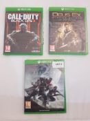 3 x Xbox one games to included Call of Duty black ops 3, Deus Ex Mankind Divided and Destiny ...