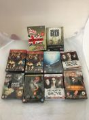 10 x Assorted Movie Sets to include: DVDs to include Dads Army, Walking Dead, 3 movie sets, Pro...