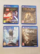 4 X PS4 games to included Lego Star Wars, Star wars Battlefront, Fallout 4, and Deus Ex Mankind ...