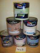 6 x Various 2.5ltr Paint