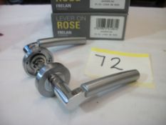 4 Pair x Polished/Satin Chrome Lever on Round Rose