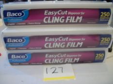 5 x Baco Cling Film 250 metres Dispenser ends are Damaged