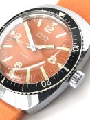 Exceptional Vintage 1960S Gruen Precision Exotic Dial Rotating Bezel Divers Watch