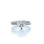 18ct White Gold Heart Shape Diamond Ring With Matching Band 2.22 Carats