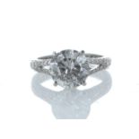 18ct White Gold Stone Set Shoulders Diamond Ring 3.67 Carats