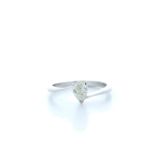 18ct White Gold Single Stone Prong Set Diamond Ring 0.38 Carats