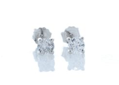 9ct White Gold Claw Set Diamond Earrings 0.42 Carats