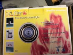 5 X Sylvania Fire Rated Downlighers Gu10 Ideal For Led Lamps Brass