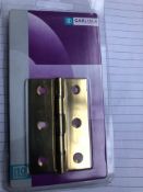 6 X 76X 50 2.5Mm Washer Hinged Hinges With Screws Brass