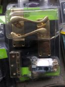 2 Pairs Of Handles Inc Hinges And Latches Brass