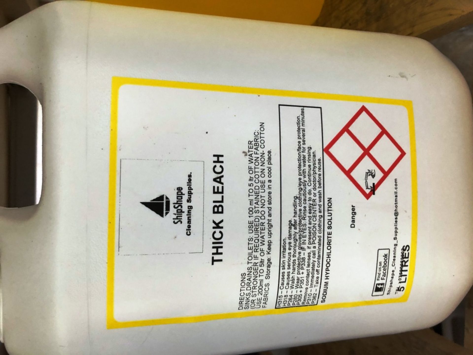 8 X 5L Bottles Of Industrial Strength Thick Bleach